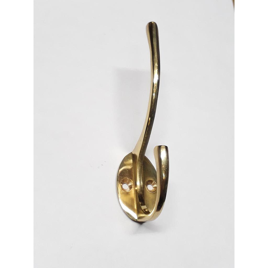 Art.1659/6736 Percha doble bronce pulido