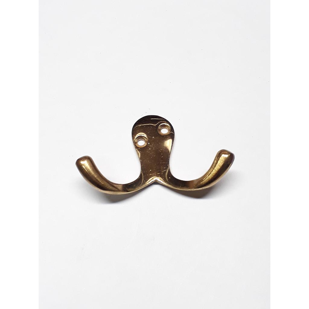 Art.4174/6734 Percha doble horizontal bronce pulido