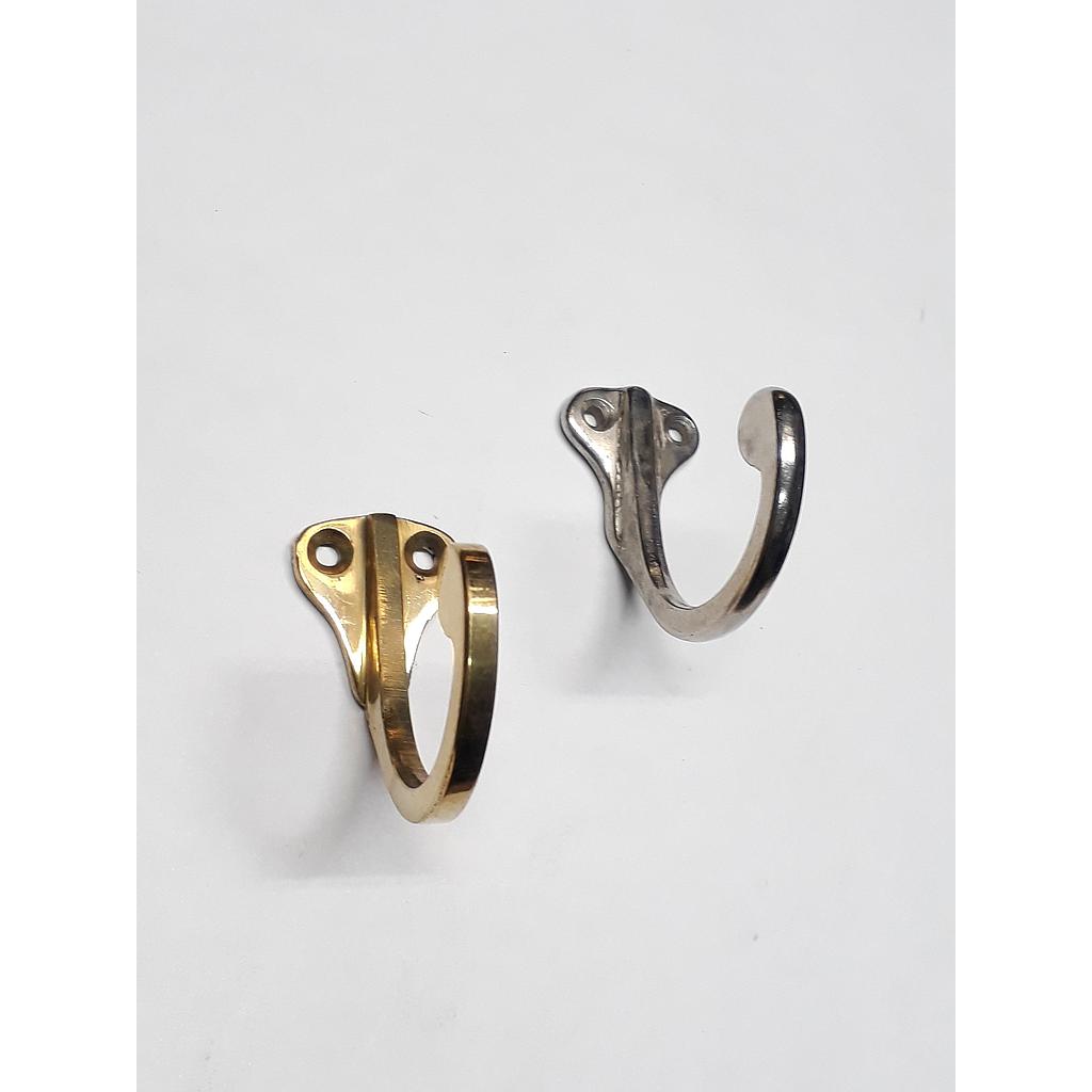 Art.1659/4481 Percha simple bronce pulido y platil