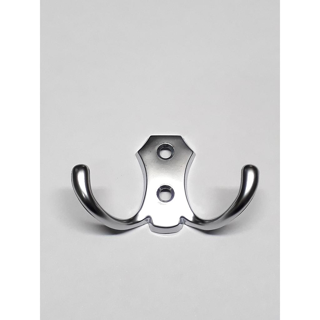 Art.4171-01 Percha mini doble lisa cromo mate