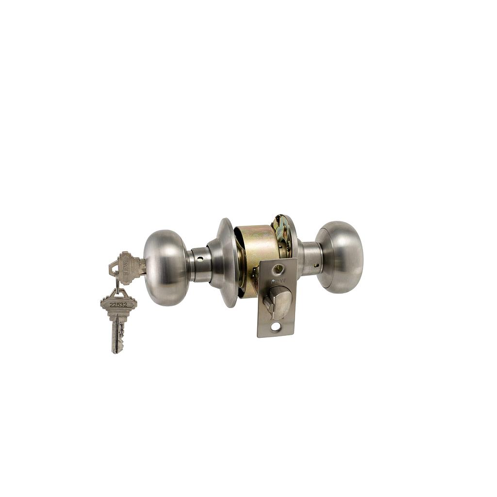 Art.3158/8325  Cerradura PLY Pomo boton y llave acero