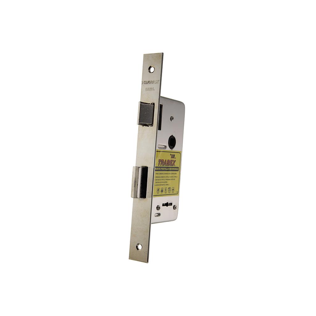 Art.3351   Cerradura pasador rectang doble paleta frente hierro niquel