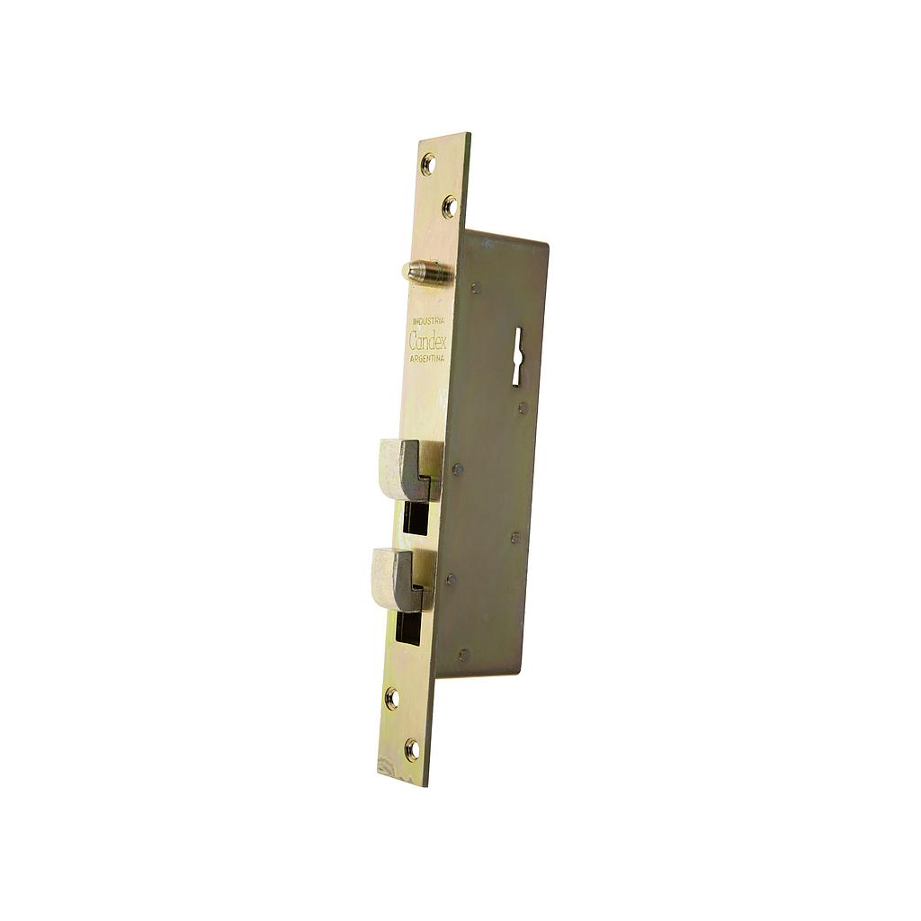 Art.2753/6852   Cerradura Corrediza doble paleta frente hierro bronceado