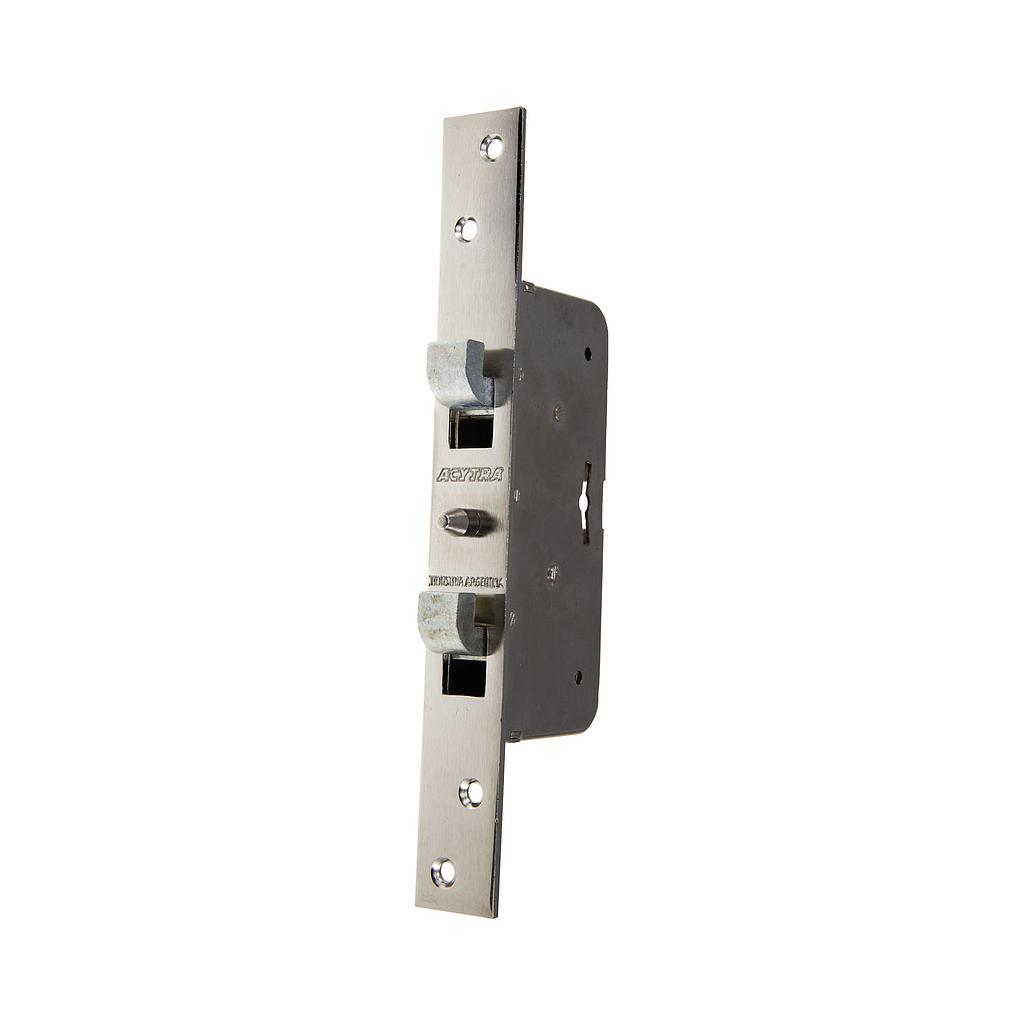 Art.2756/3536-1   Cerradura Corrediza doble paleta caja 53 mm frente hierro niquel