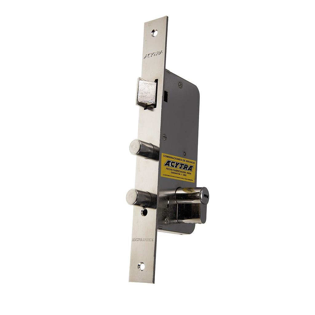 Art.6300/8011-01   Cerradura Automatica dos pernos Europerfil frente hierro niquel