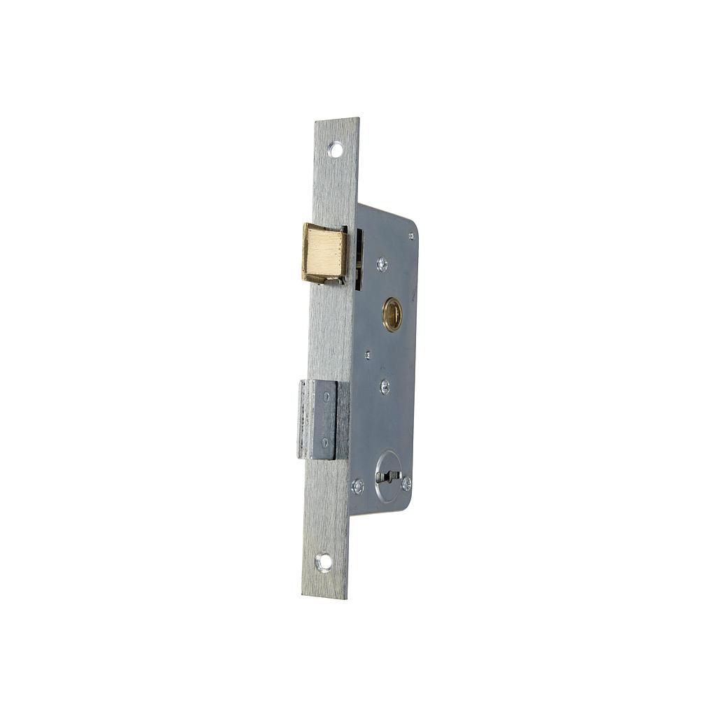 Art.2747/8220   Cerradura pasador rectang doble paleta frente chico hierro zincado