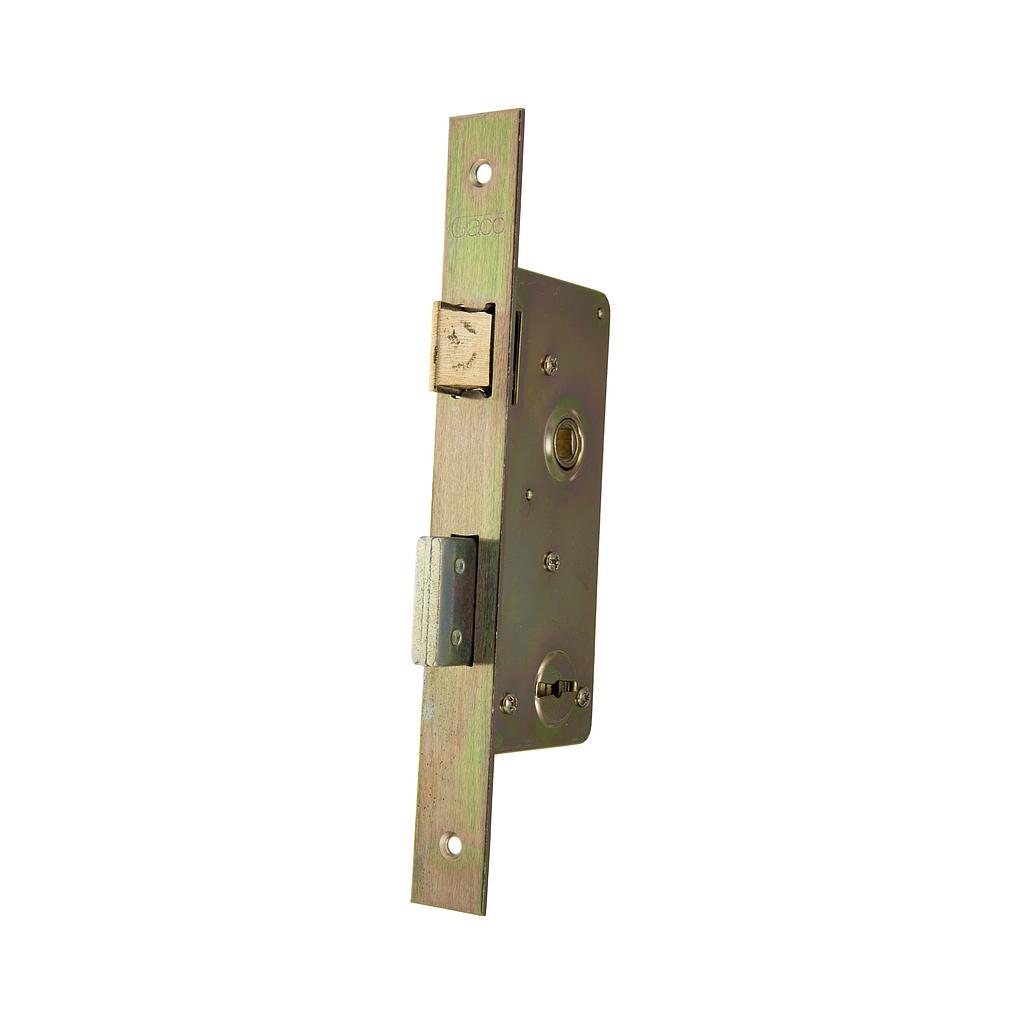 Art.2747/3759-1   Cerradura pasador rectang doble paleta frente hierro zincado