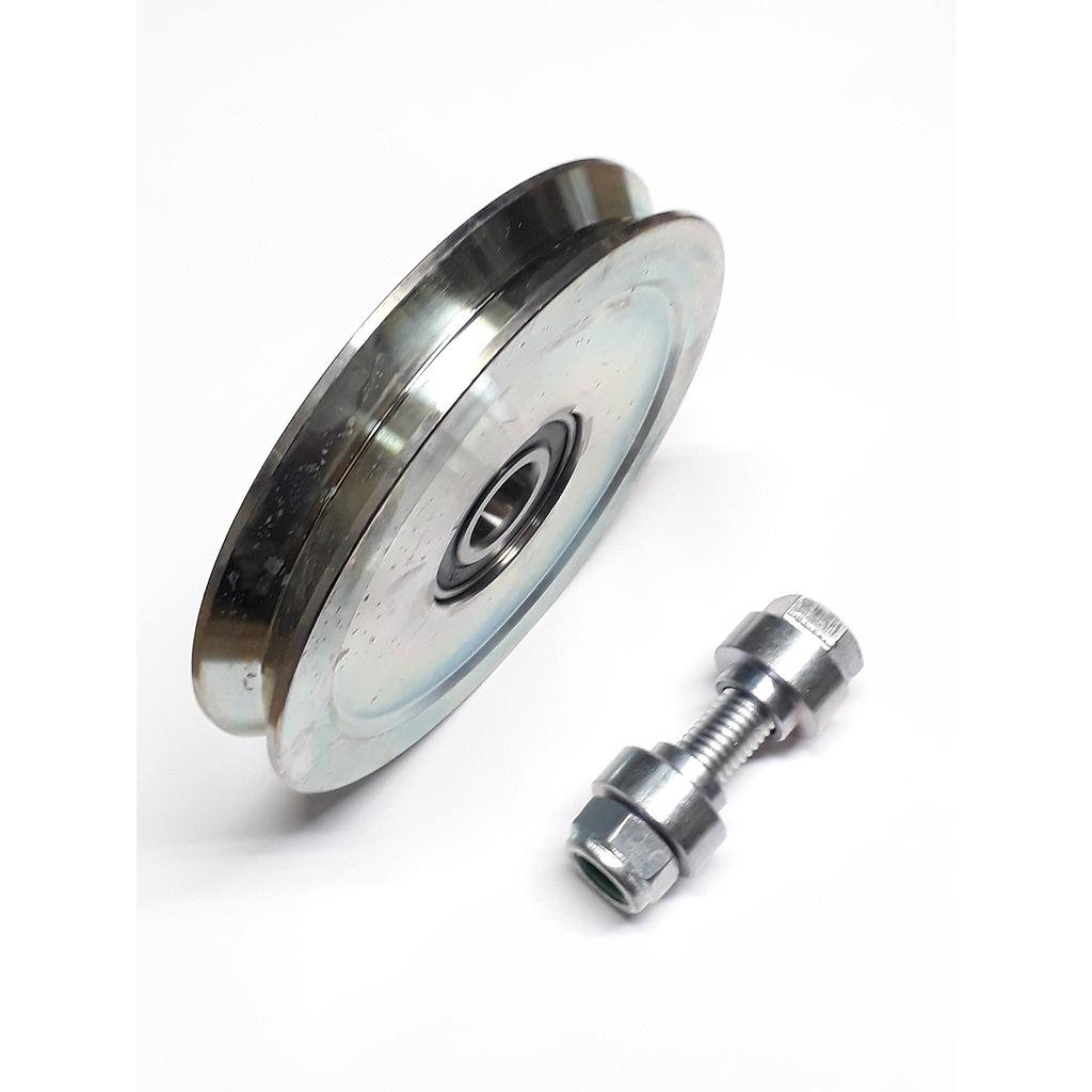 Art.1245/8708-02 Rueda 115 mm canal V con ruleman y rosca