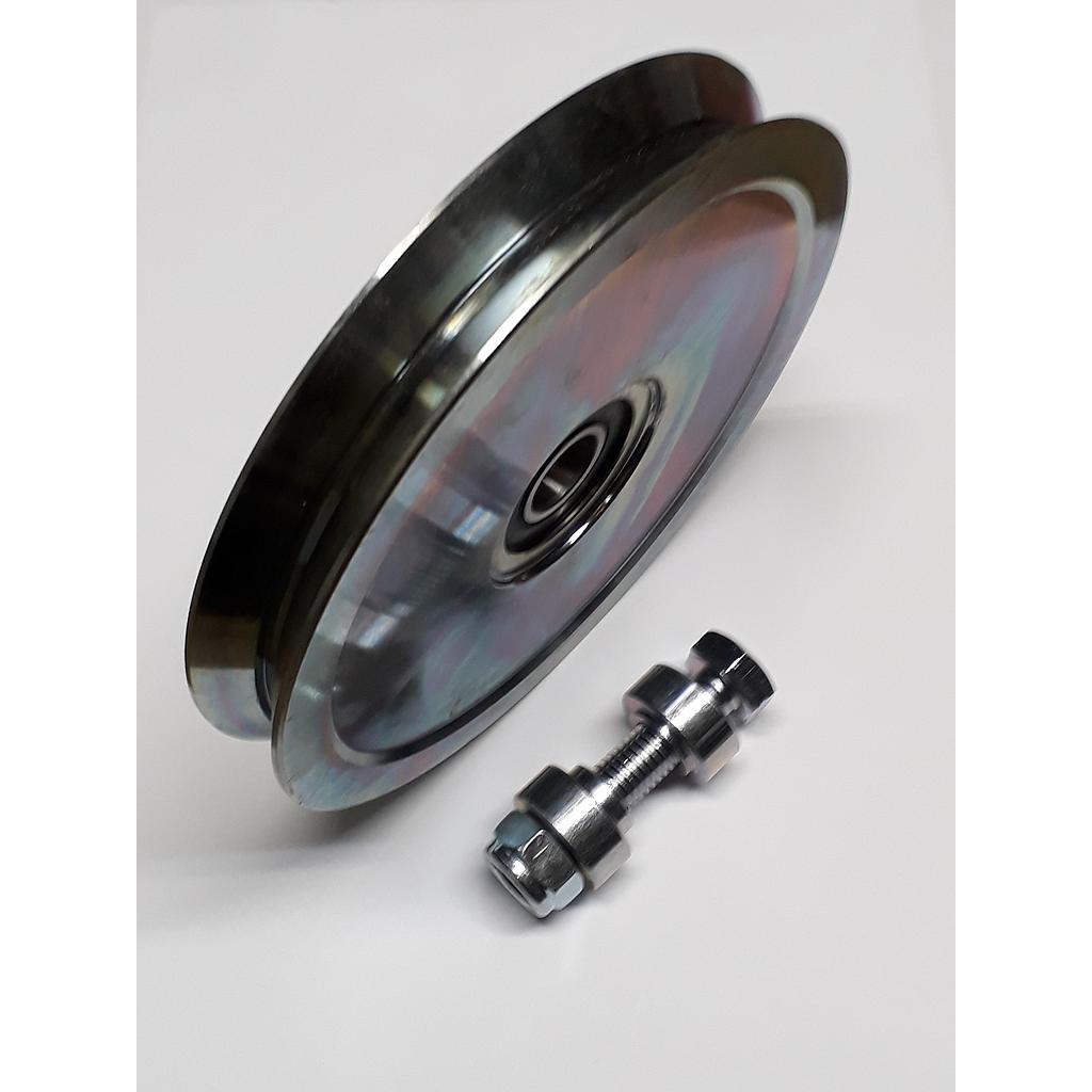 Art.1245/8708-03 Rueda 150 mm canal V con ruleman y rosca