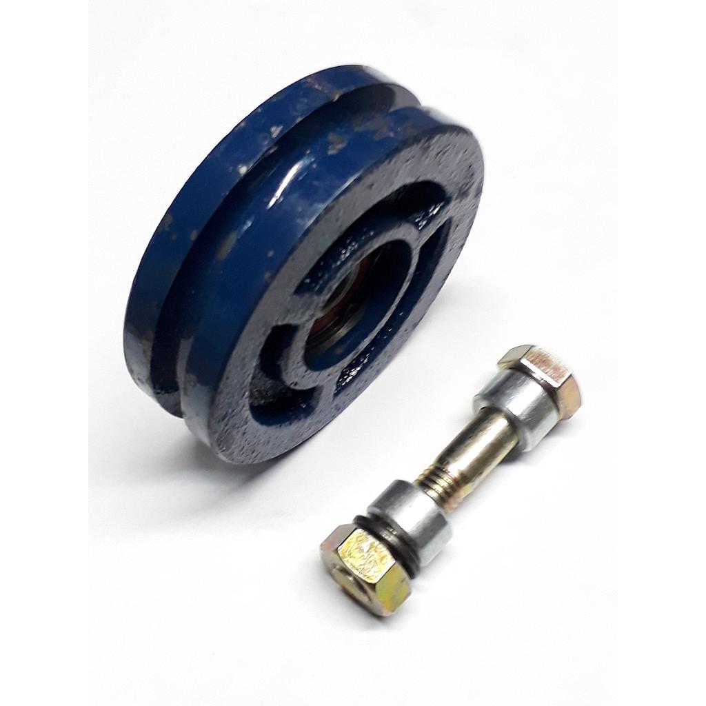 Art.1245/6634-01 Rueda 75 mm 1 ruleman canal cuadrado con rosca