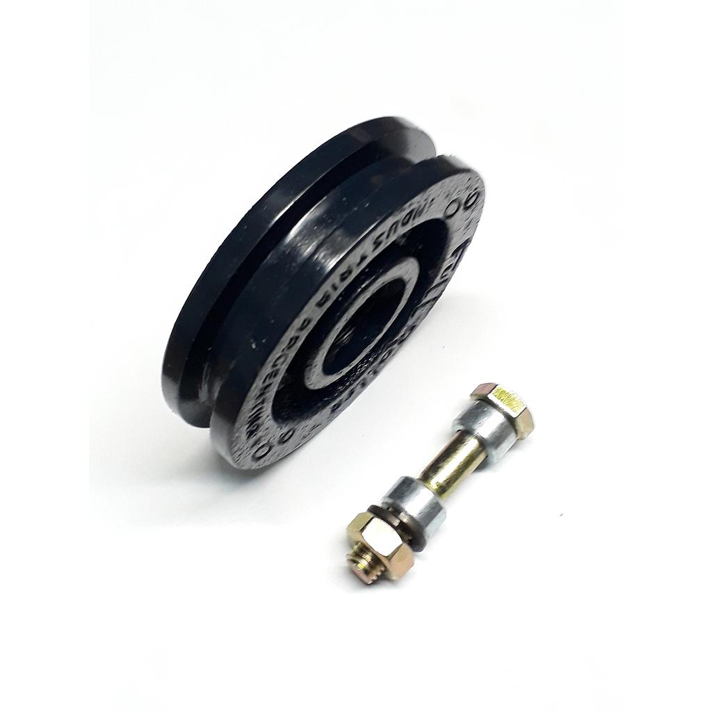 Art.1245/6634-02 Rueda 90 mm 1 ruleman canal cuadrado con rosca