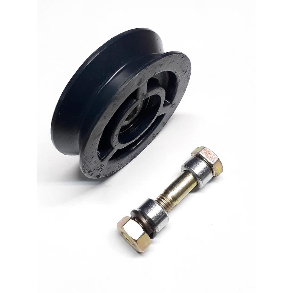Art.1245/6633-01 Rueda 75 mm 1 ruleman canal V con rosca
