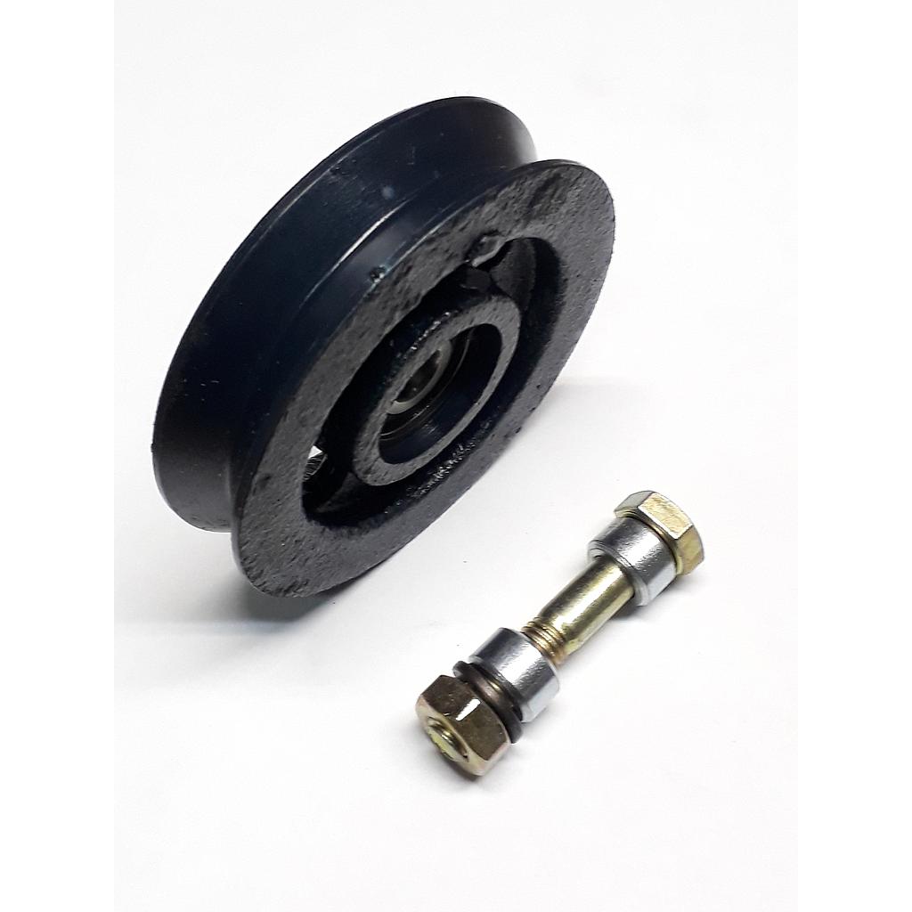 Art.1245/6633-02 Rueda 90 mm 1 ruleman canal V con rosca