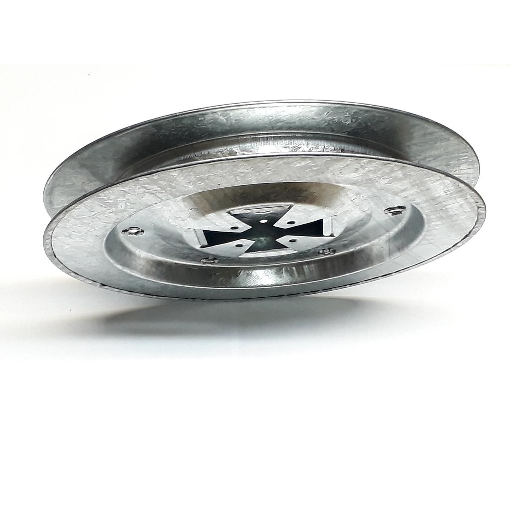 Art.1818-2 Polea armada 230 mm eje de 70 mm hierro zincado