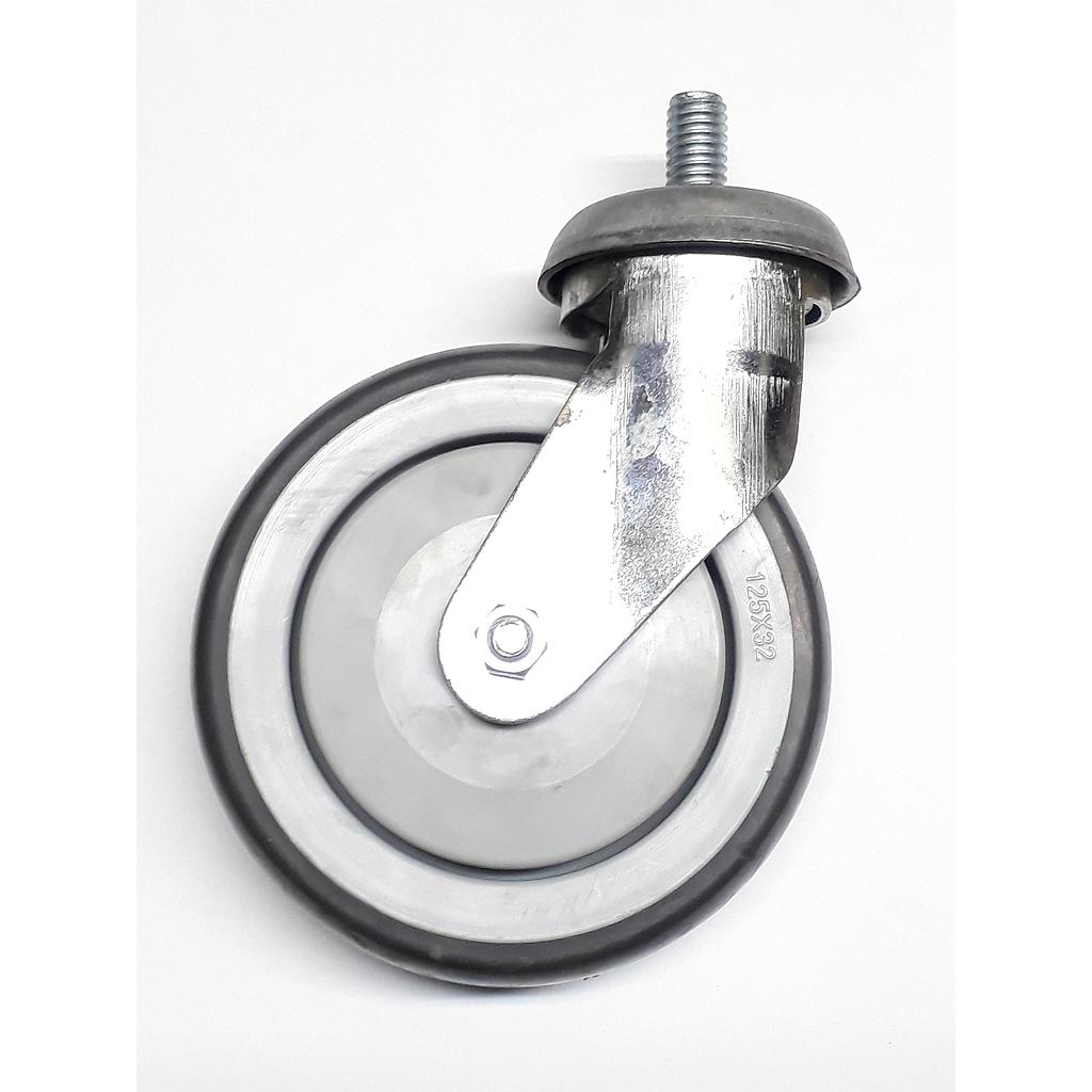 Art.7353-02 Rueda 125x32 mm con ruleman y rosca 1/2 goma