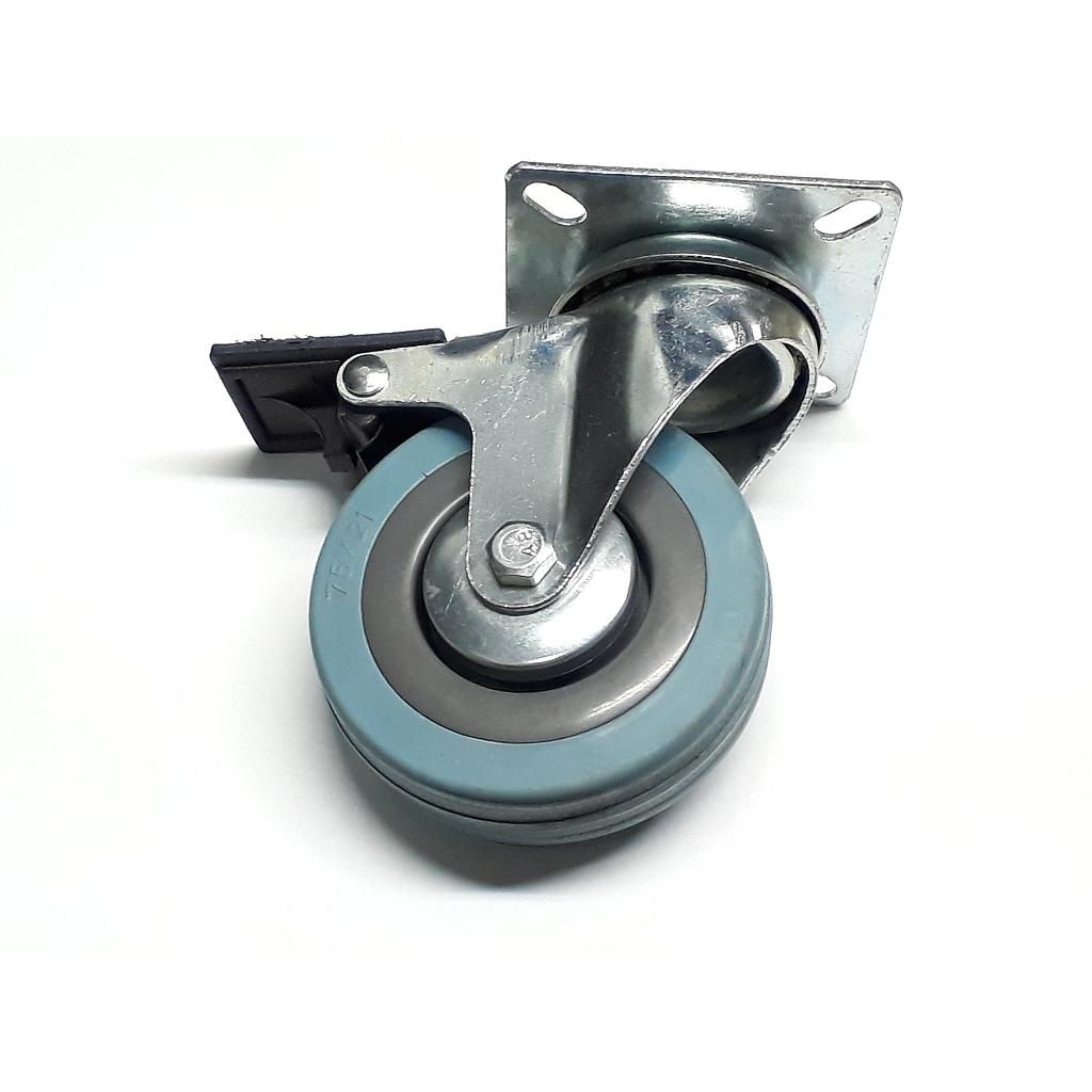 Art.7373/8635-05 Rueda 75 mm con base con freno goma