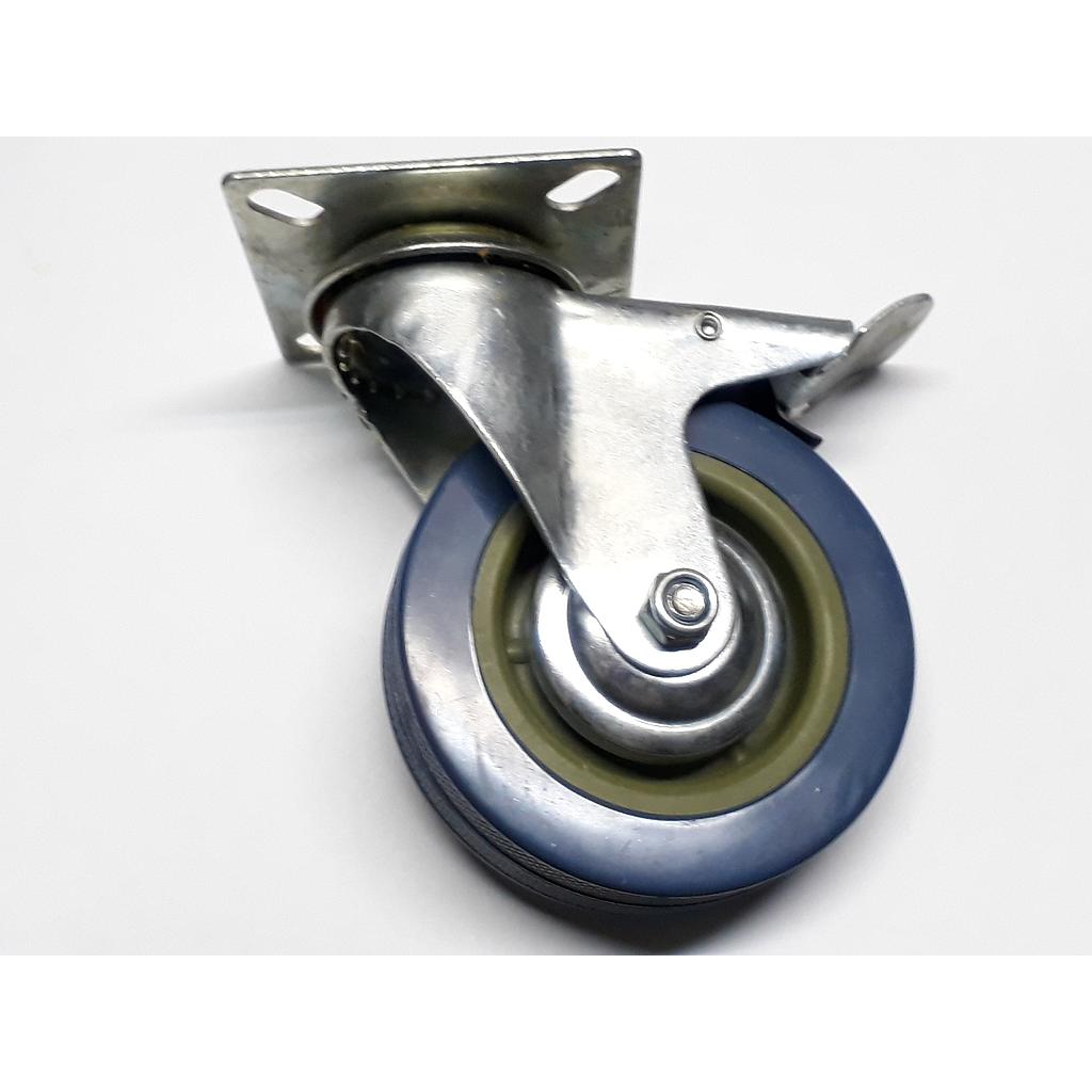 Art.7373/8635-06 Rueda 100 mm con base con freno goma