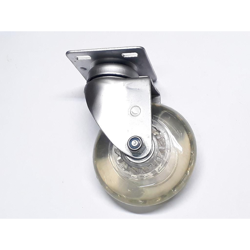 Art.7373/8812-03 Rueda 76 mm T/Roller con base sin freno goma