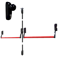 Art.4091/8639-02 Antipanico simple con pomo y cilindro multipunto rojo y negro