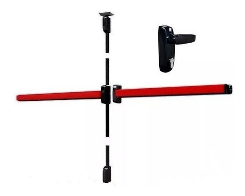 Art.4091-02 Antipanico touch doble con manija y cilindro yale rojo y negro
