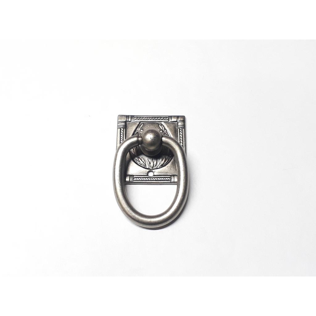 Art.7656 Tirador Argolla con base platil satinado