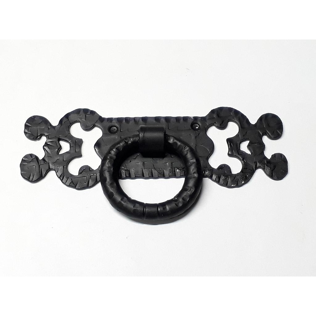 Art.3409 Argolla con base horizontal trabajada negra