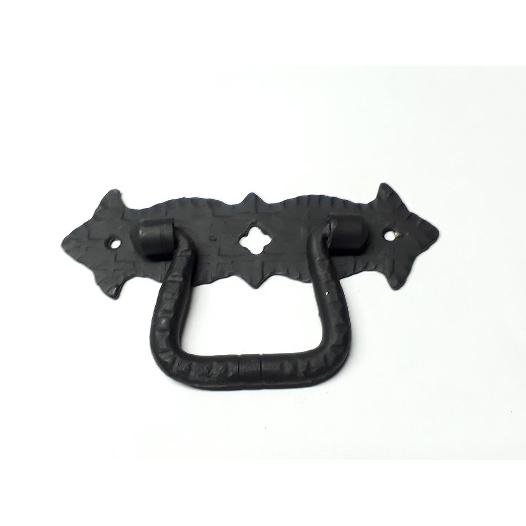 Art.3614 Manija con base calada horizontal 105x55 mm negra