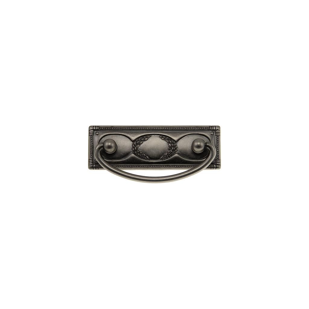 Art.7644   Manija mueble volcable con plaqueta bronce plata vieja