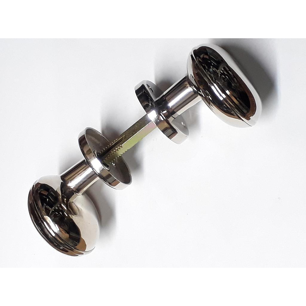 Art.4291/5014-4 Doble Pomo desplazado Aston con rosetas bronce platil