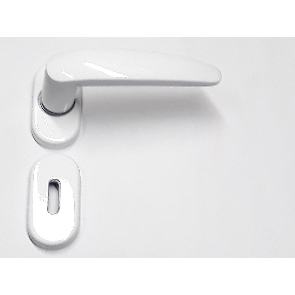 Art.5765-01 Doble balancin Tirrena blanco con rosetas y bocallaves oval