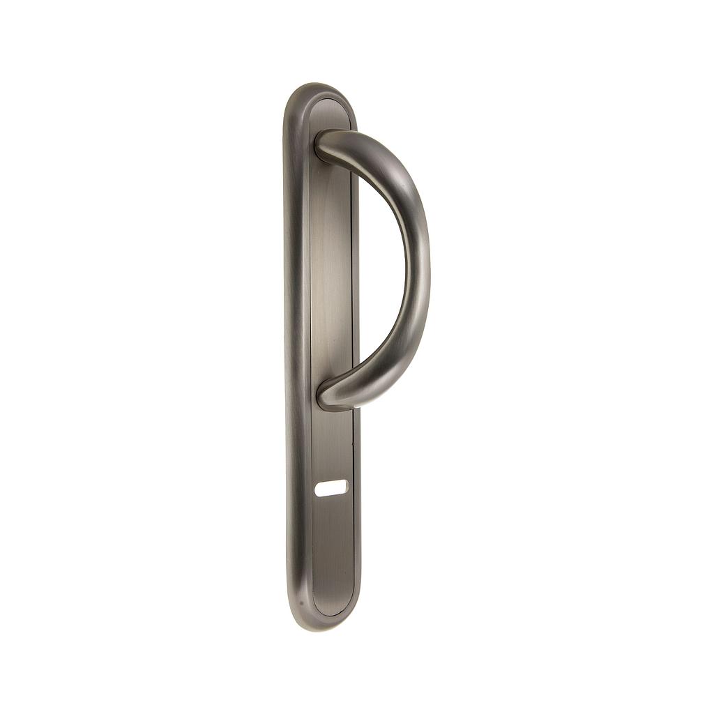 Art.7479   Manijón Milano con plaqueta bronce platil satinado