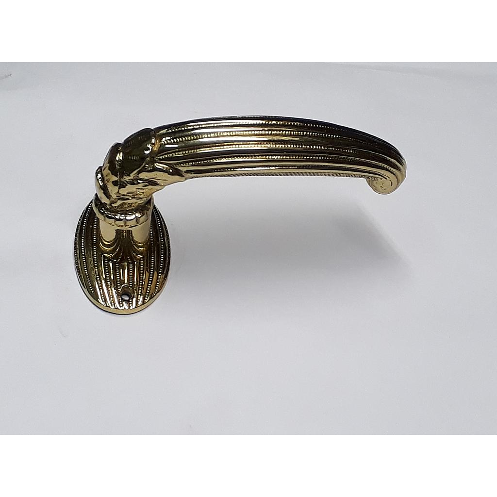 Art.3016-01 Doble balancin Curvo Rayado con rosetas oval pulido