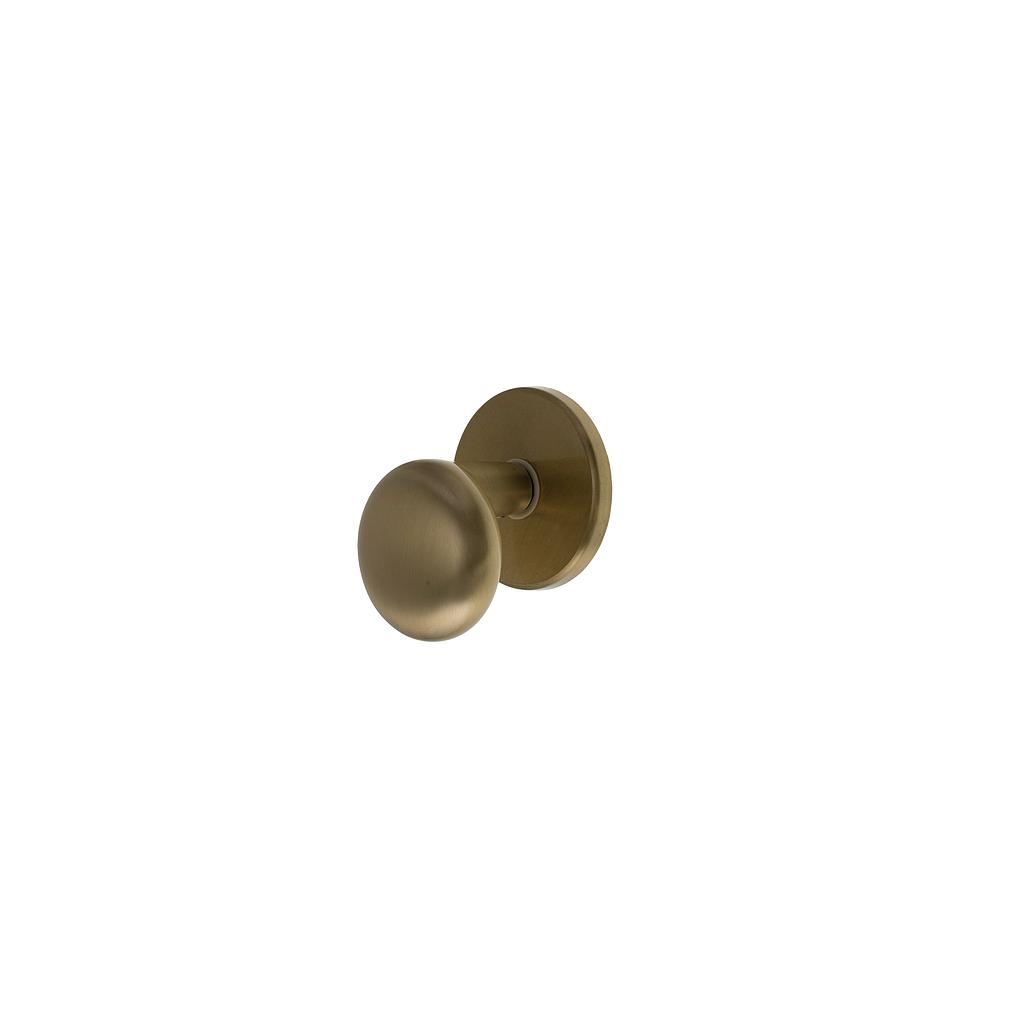 Art.4291/5581-FI   Pomo Liso fijo desplazado con roseta 48 mm bronce pulido y platil