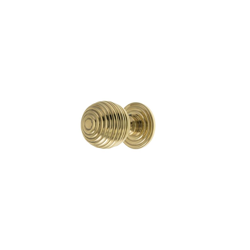 Art.3117-01   Pomo Panal fijo 60 mm con roseta bronce pulido