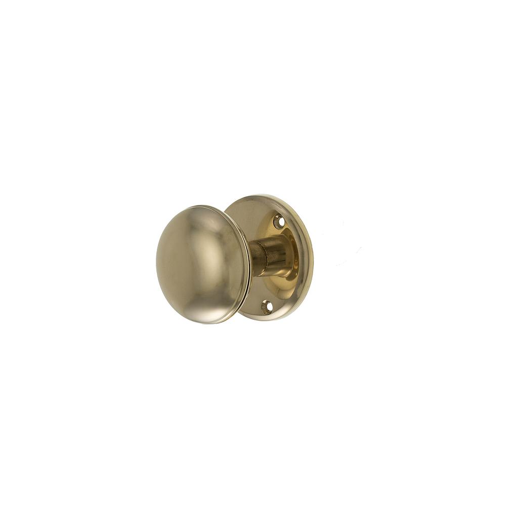 Art.3239/8038-0   Pomo Aston fijo 60 mm con roseta 70 mm bronce pulido y platil