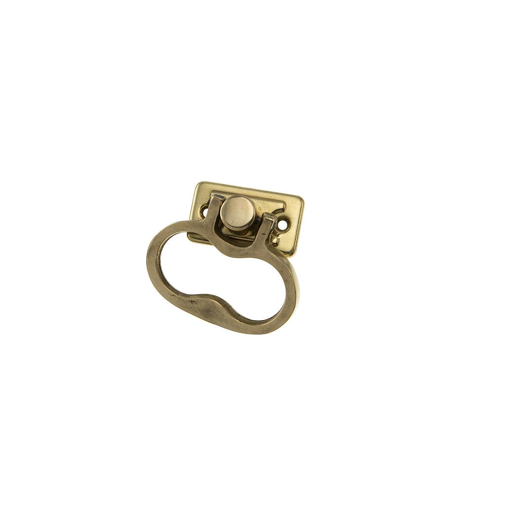 Art.1001-1   Manija Puño argolla con base estampada bronce pulido y platil