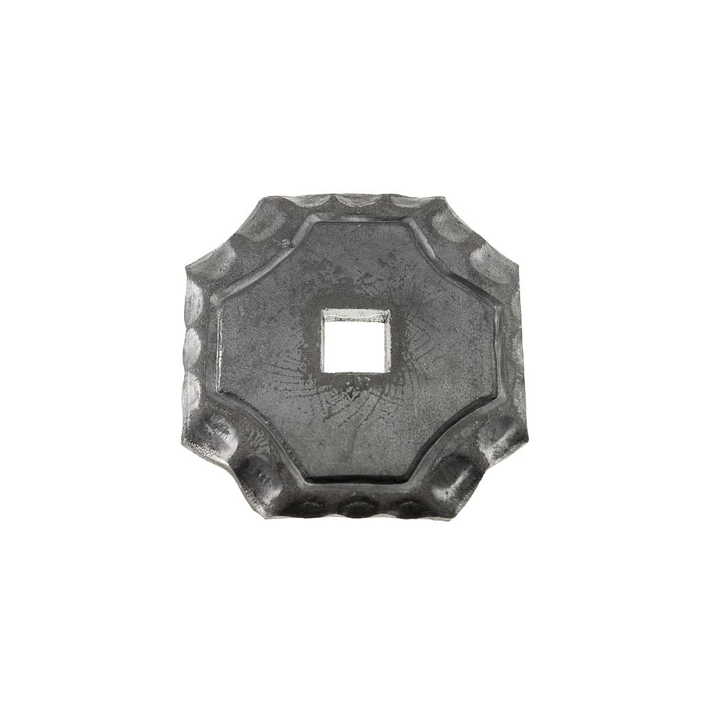 Art.7498   Aplique roseta cuadrada 70x8,5x5 mm de hierro