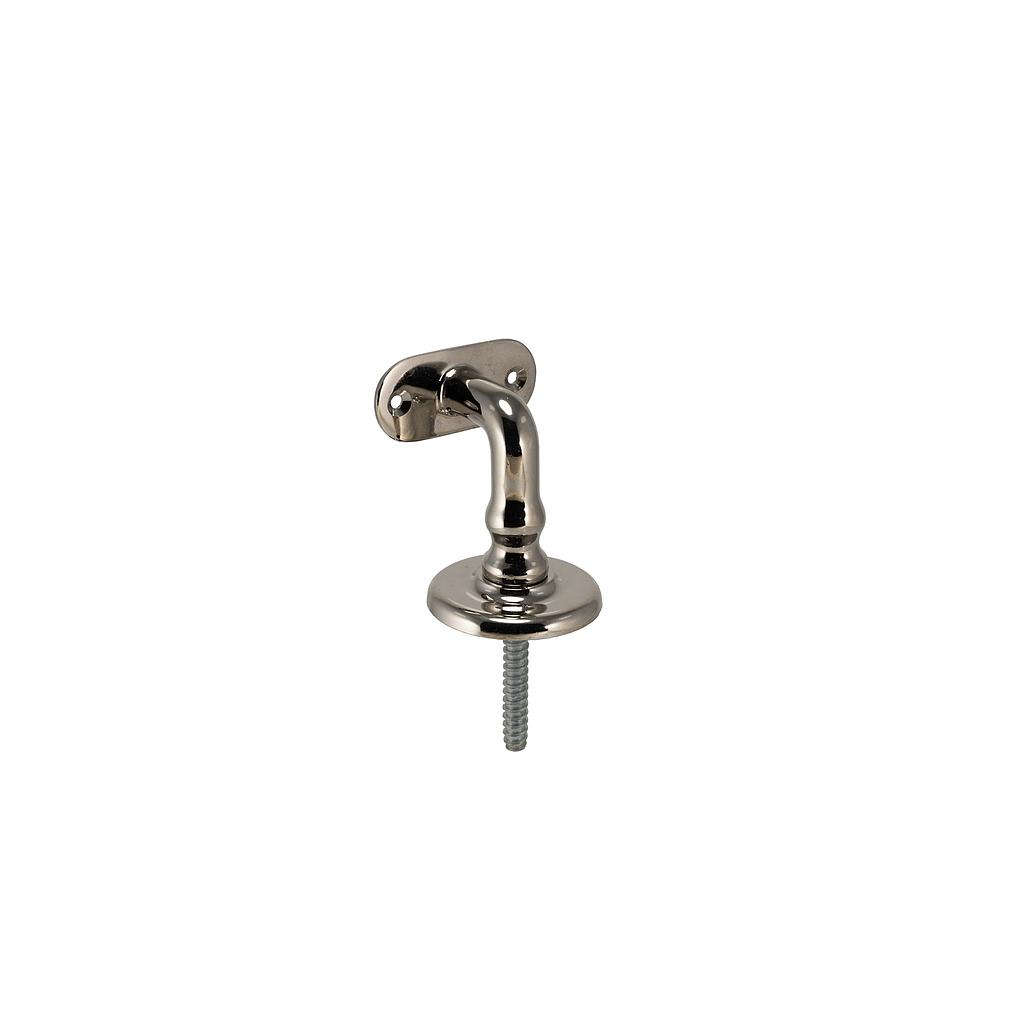 Art.1182/8106-02   Soporte pasamano plano con roseta y tornillo de fijación bronce pulido y platil