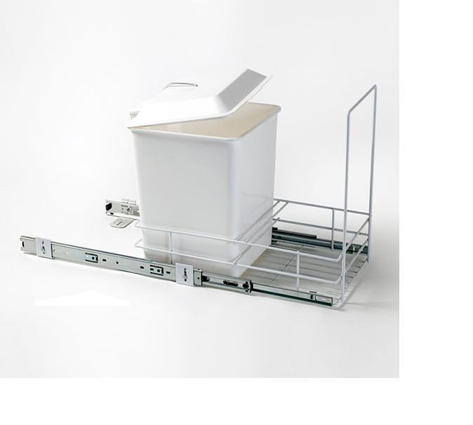 Art.5272/8280-01   Porta residuo con canasto plastico blanco alto