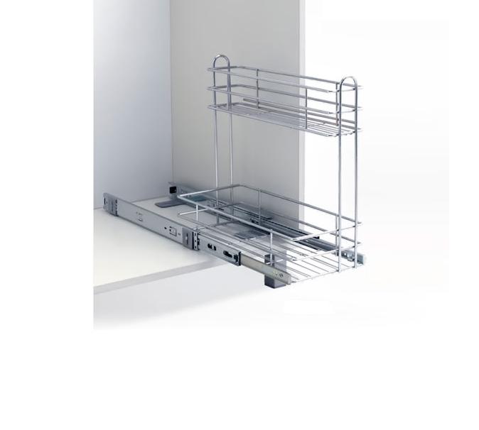 Art.8284-25   Canasto 2 niveles con corredera 230x480x450 hierro cromo