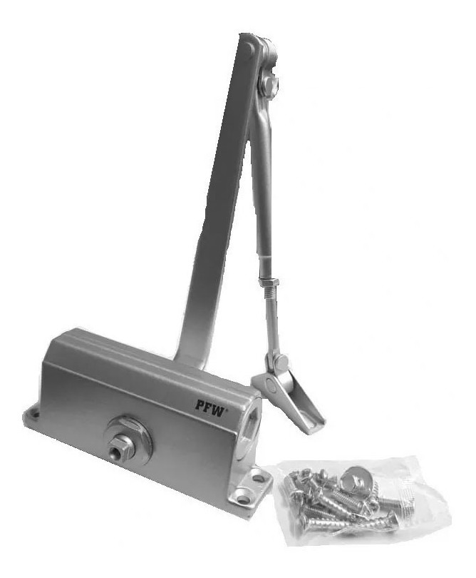 Art.1193/7515-03 Cierrapuerta aereo plata para 80 kg y 1300 mm 